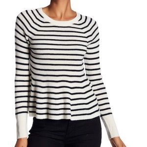 La Vie Rebecca Taylor cream and black peplum sweater - Size L